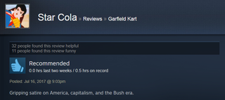 Illustration for article titled Garfield Kart, As Told By Steam Reviews